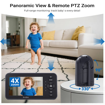 Envilink E50P Video Baby Monitor with Camera and Audio - 5" IPS Screen