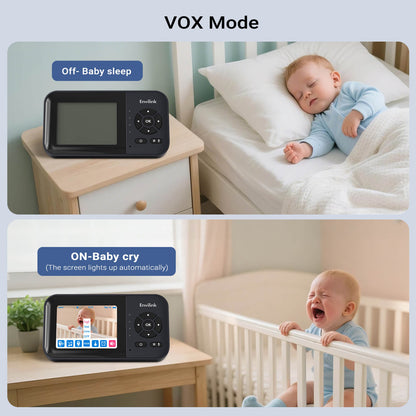 Envilink Video Baby Monitor with App, 2.8" Screen, 14-Hour Battery, Night Vision, Two-Way Talk, Sound & Temperature Detection