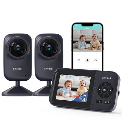 Envilink E28-2 black Video Baby Monitor with 2 Cameras