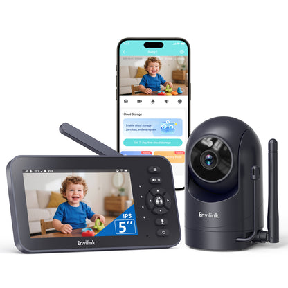 Envilink E50P Video Baby Monitor with Camera and Audio - 5" IPS Screen