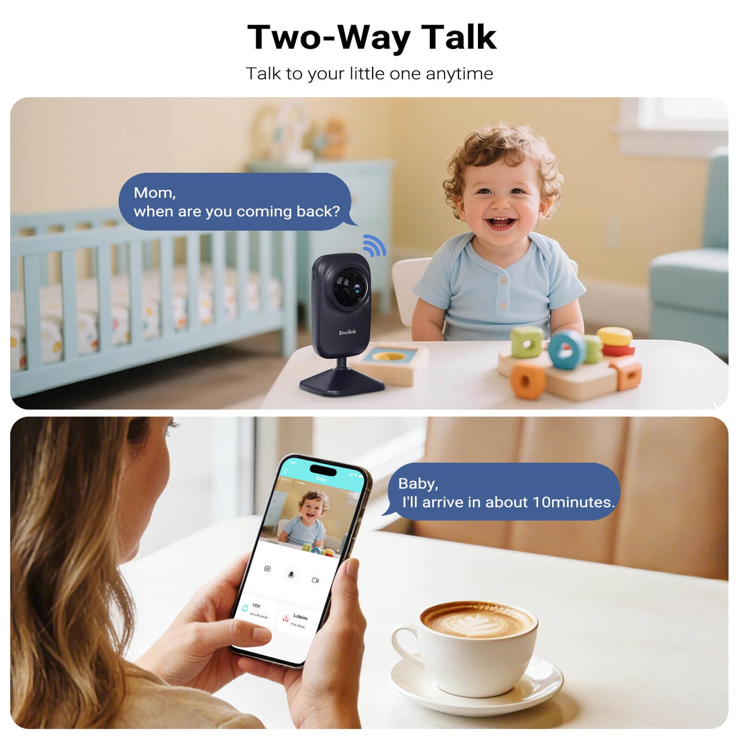 Envilink E28-2 black Video Baby Monitor with 2 Cameras