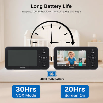 Envilink E50P Video Baby Monitor with Camera and Audio - 5" IPS Screen