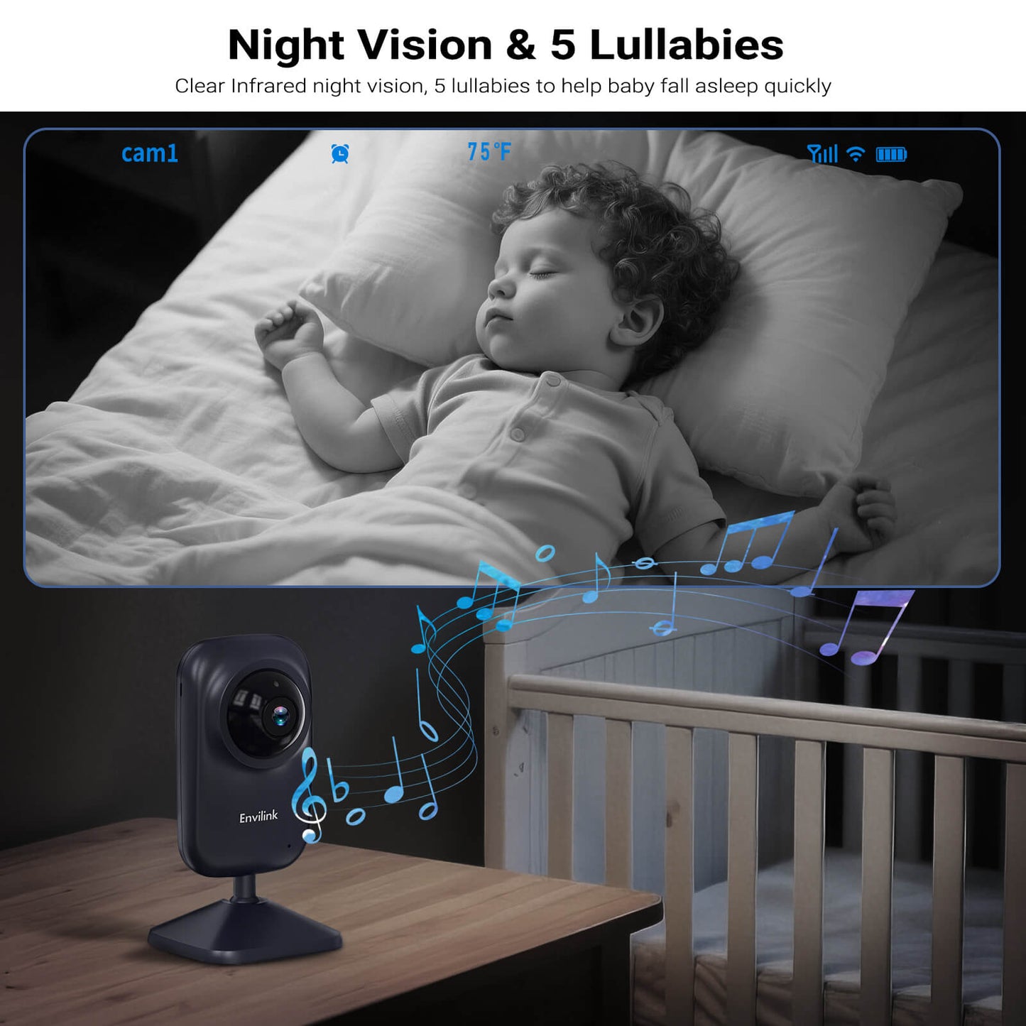 Envilink E28-2 black Video Baby Monitor with 2 Cameras