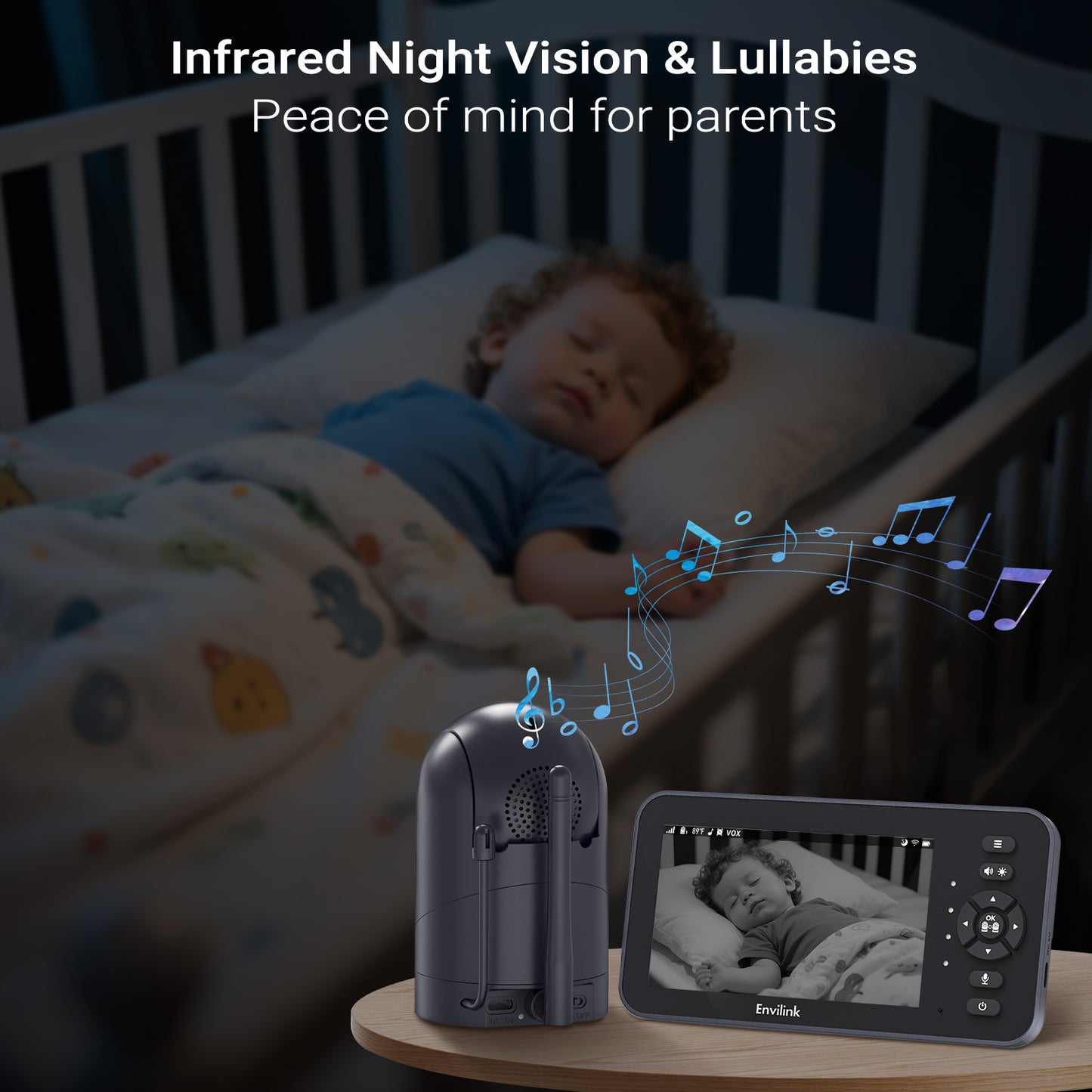 Envilink E50P Video Baby Monitor with Camera and Audio - 5" IPS Screen