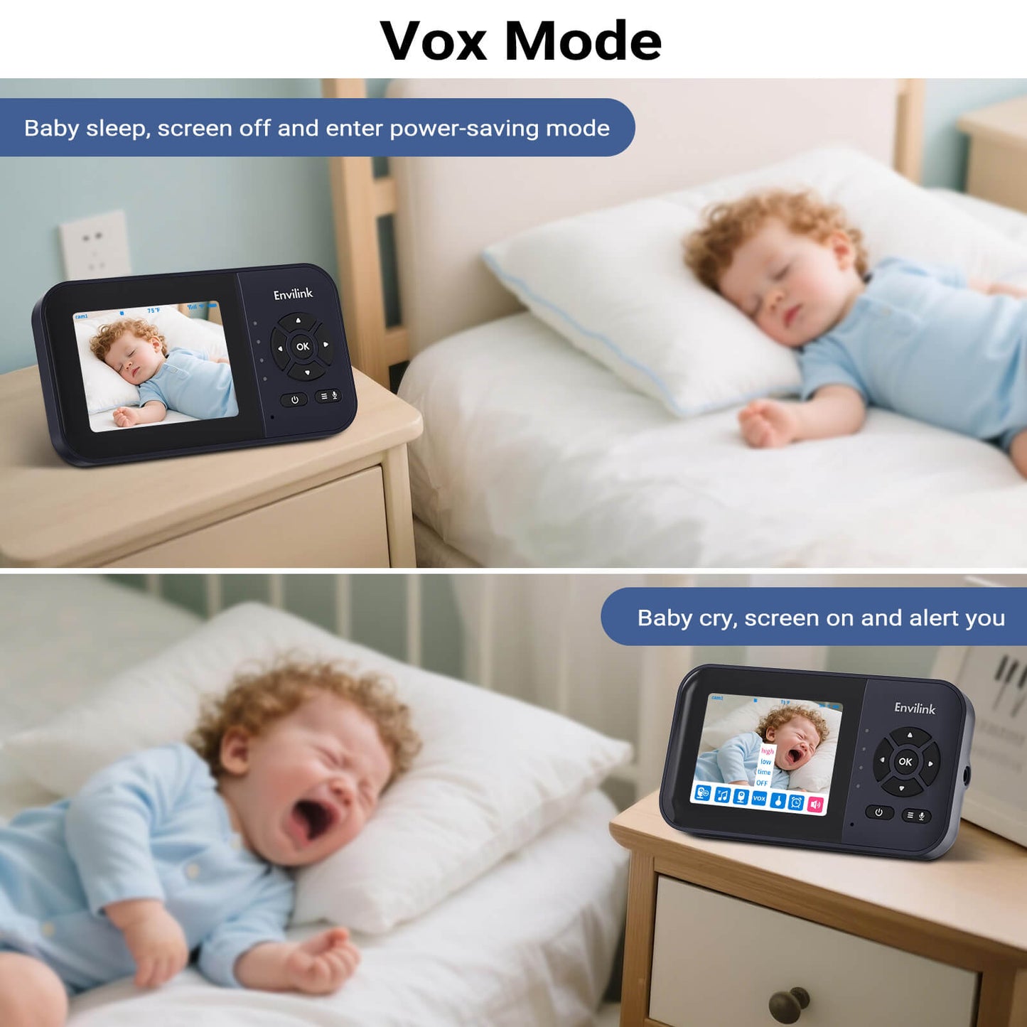 Envilink E28-2 black Video Baby Monitor with 2 Cameras