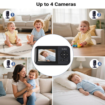 Envilink E28-2 black Video Baby Monitor with 2 Cameras