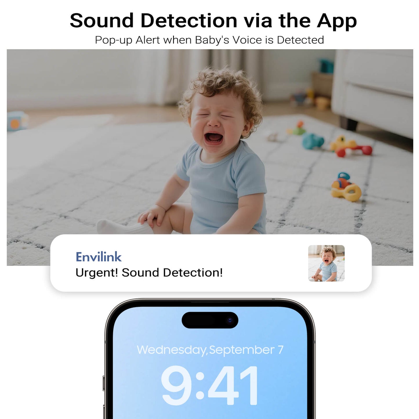 Envilink E28 white Baby Monitor with Camera and Audio