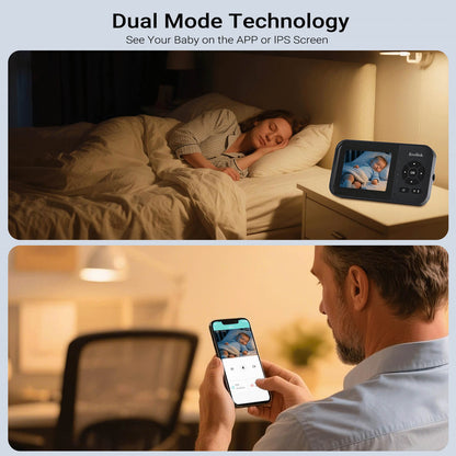 Envilink Video Baby Monitor with App, 2.8" Screen, 14-Hour Battery, Night Vision, Two-Way Talk, Sound & Temperature Detection